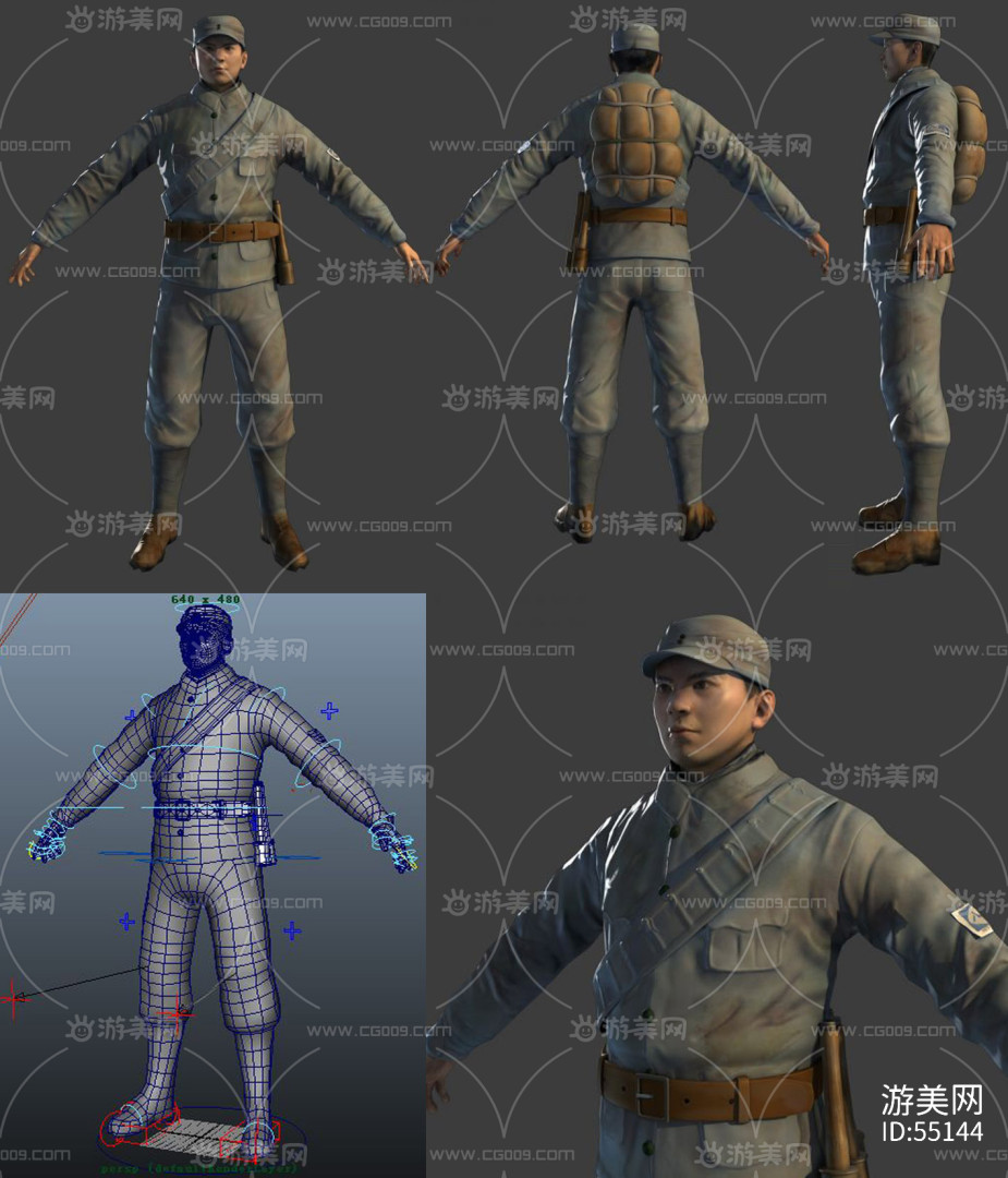maya模型-八路军战士