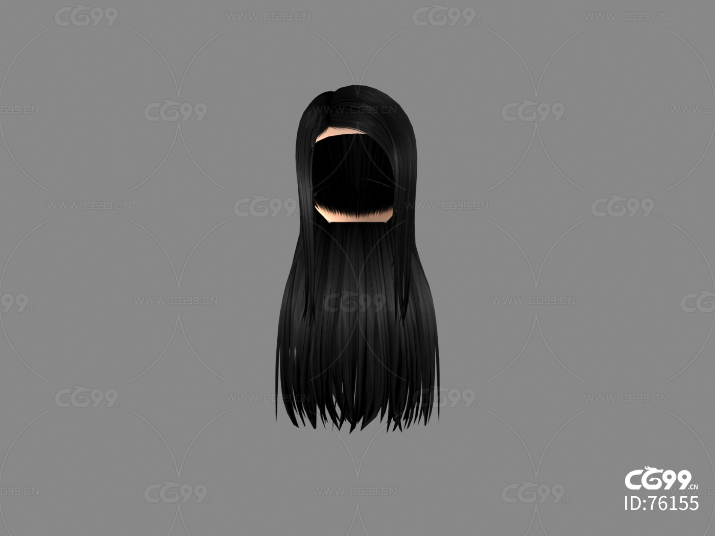 女性发型合集 写实黑色长发-cg模型免费下载-cg99