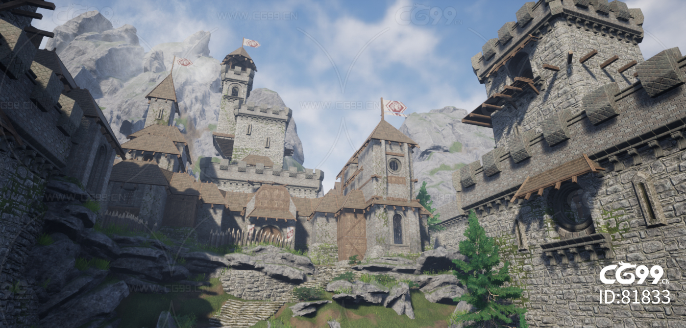ue4超级中世纪城堡古堡超大自然场景真实场景虚幻4