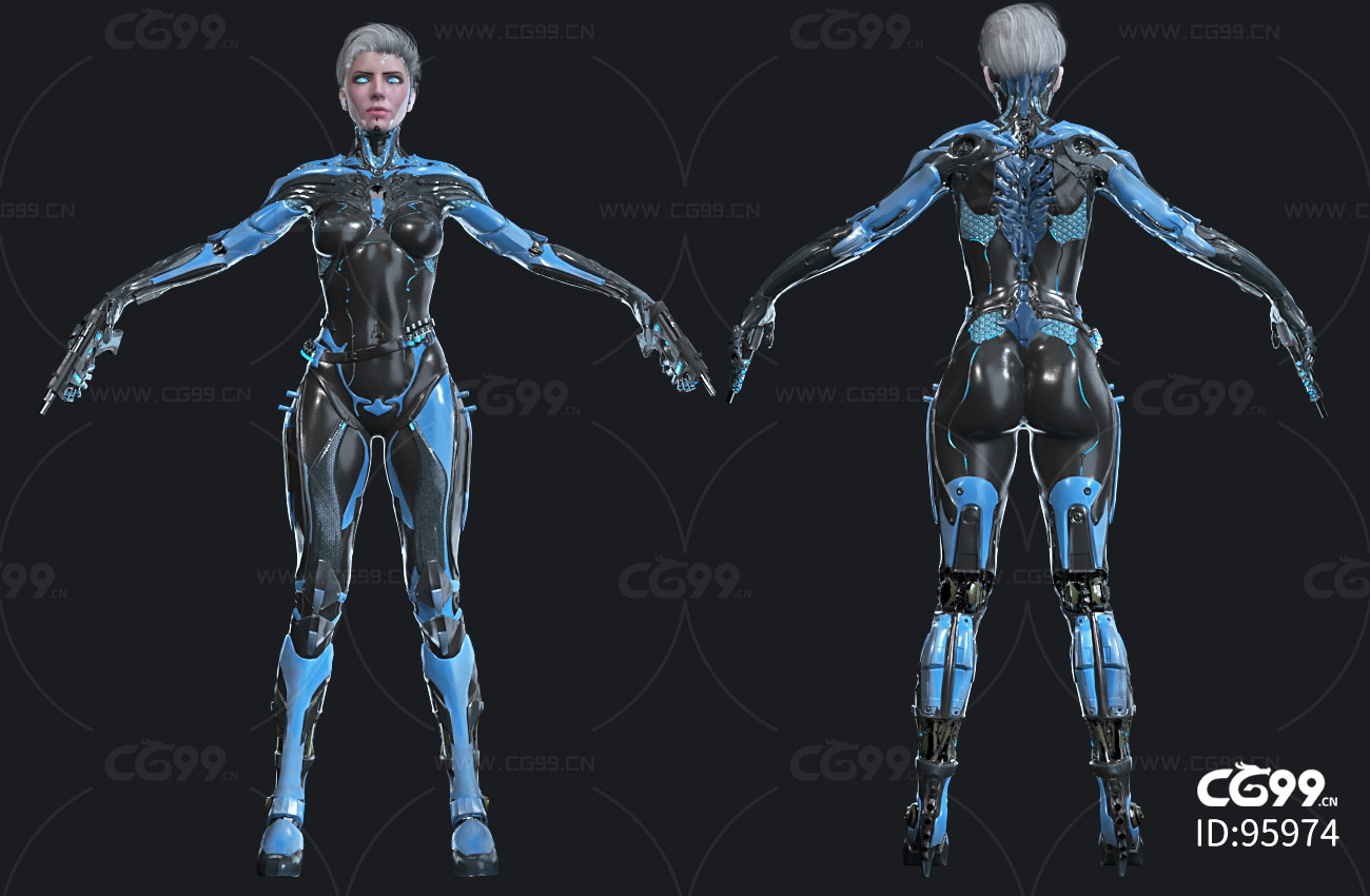 次世代科幻女战士科幻装甲scifi未来人类皮衣机