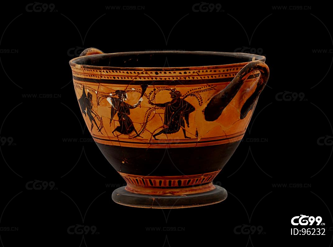 c4d 3dsmax fbx-古代瓷器 陶瓷杯子 古埃及古董