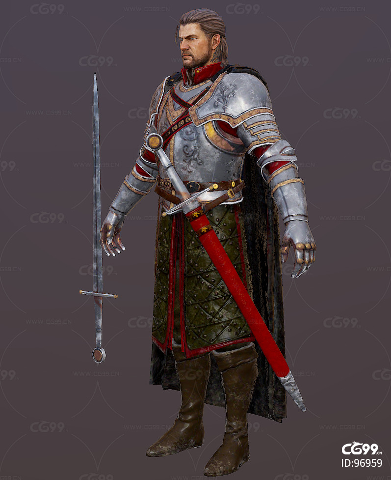 战士圣殿骑士中世纪宫廷护卫统领将军皇宫骑士团长骑士