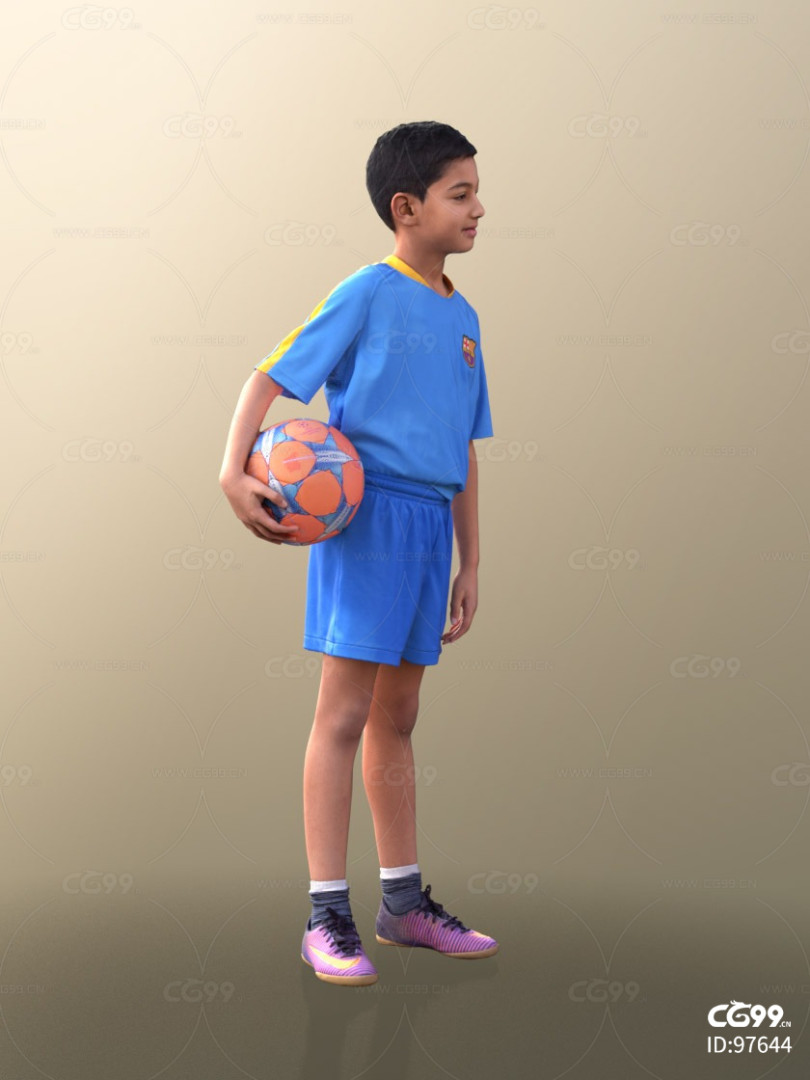 足球小将小男孩写实小学生模型