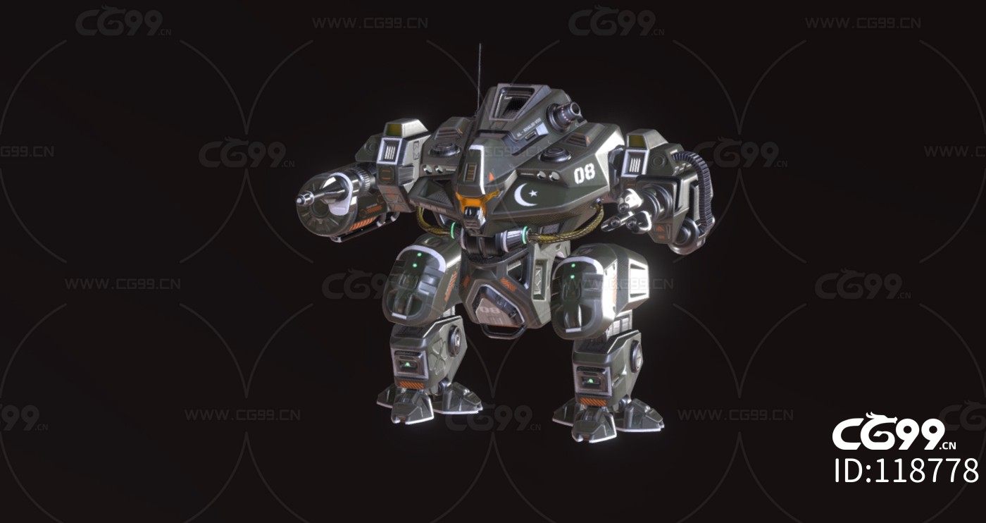 次时代pbr 科幻 复古 战斗 机甲 机器人