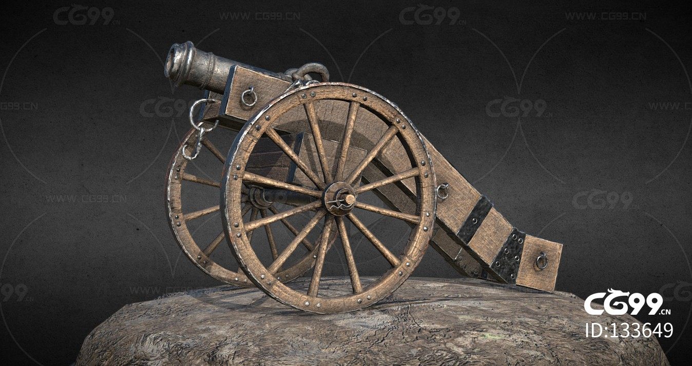 18世纪老式加农炮 火炮 武器 场景道具合集