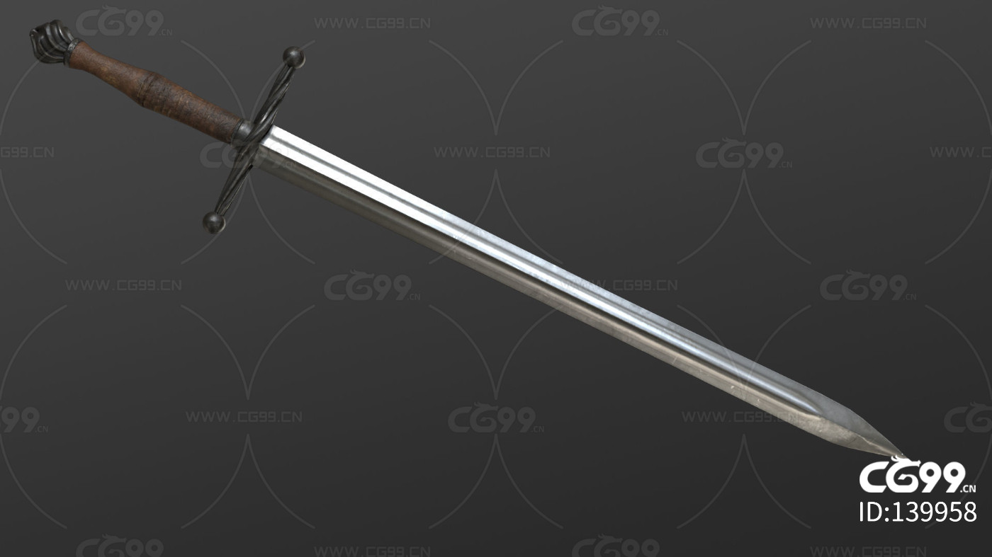 pbr中世纪长剑 冷兵器 武器