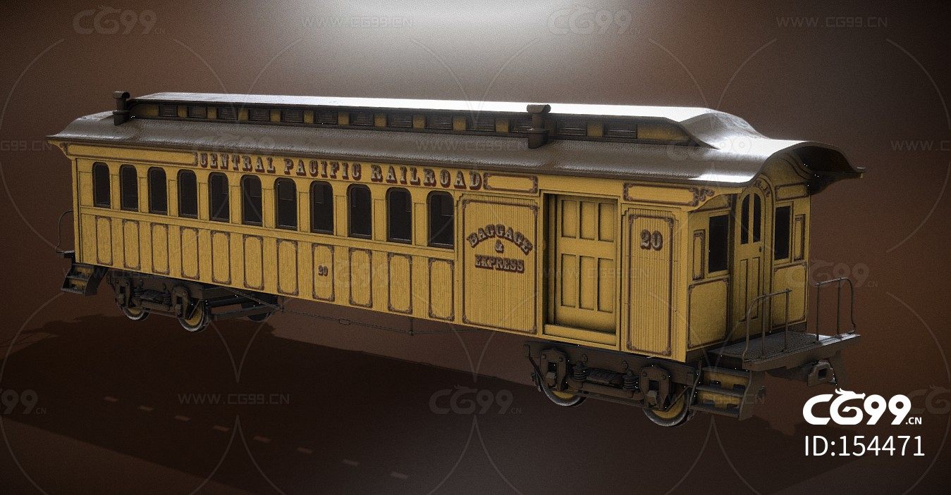 蒸汽时代火车车厢fbx模型