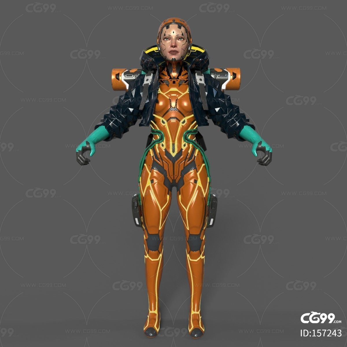 科幻未来女战士 指挥官 美女战术套装 女士兵 二次元武士 铁甲