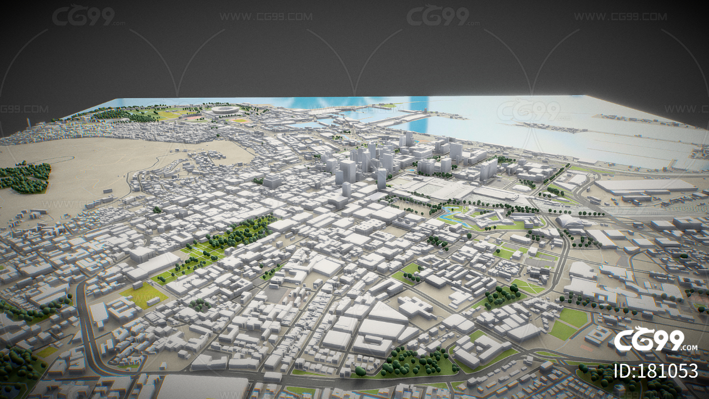3d模型 南非开普敦地形 沙盘 鸟瞰 三维城市简模 国外 地图 沙盒