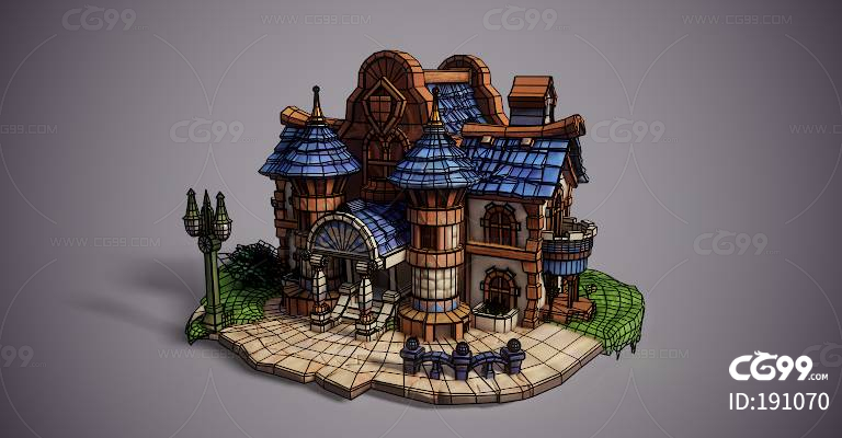 古典童话迪士尼欧式卡通城堡房子游戏建筑模型魔兽 世界