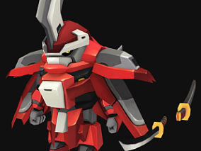 红色机甲Q版机械战士高达机器人