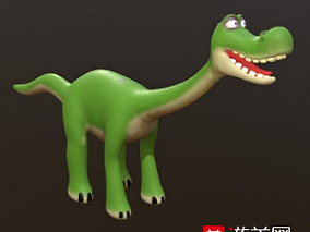 绿色的卡通恐龙玩具恐龙fbx模型