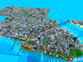 纽约市城市建筑群3d模型下载