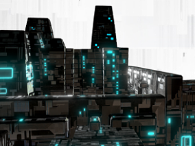 未来科幻城市建筑模型