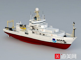 海上科考船 研究船OBJ模型