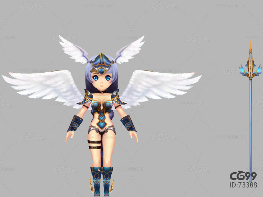 Q版风格、玄幻系列游戏模型  天使少女 法师 法系角色
