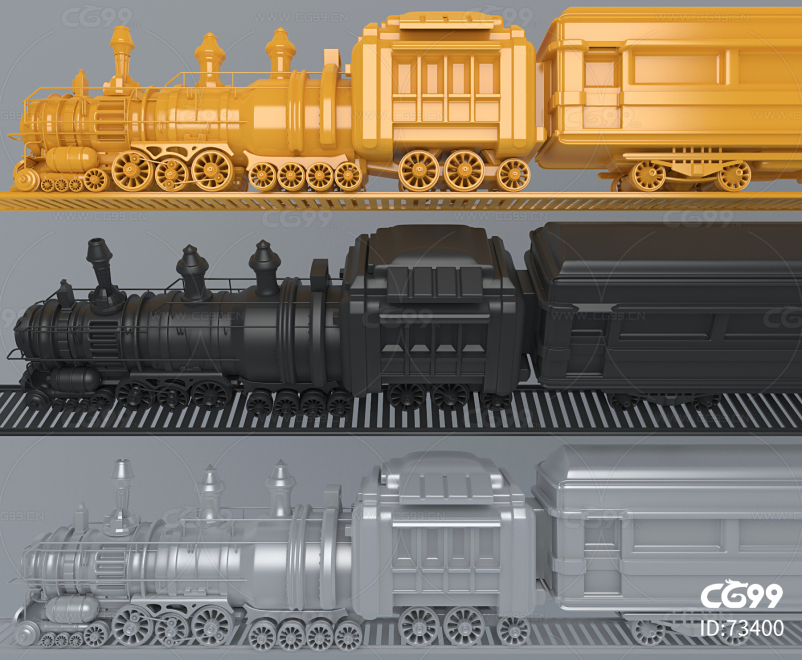 蒸汽型复古 火车头 经典列车蒸汽机车 交通工具收藏打印陈列品