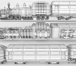 蒸汽型复古 火车头 经典列车蒸汽机车 交通工具收藏打印陈列品