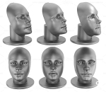 女性人脸雕塑组合 五官面部表情 人物头像塑像工艺品装饰品