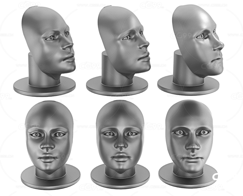 女性人脸雕塑组合 五官面部表情 人物头像塑像工艺品装饰品