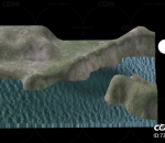 三峡 地形 山水 月亮 水面动画