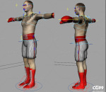 带表情绑定拳击手模型素材maya男人肌 面部带IK骨骼控制器