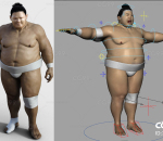 maya绑定相扑运动员 写实胖子 次时代男人
