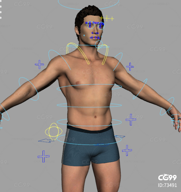 maya绑定影视男人体 模型素材四边面 次 4K贴图 有法线