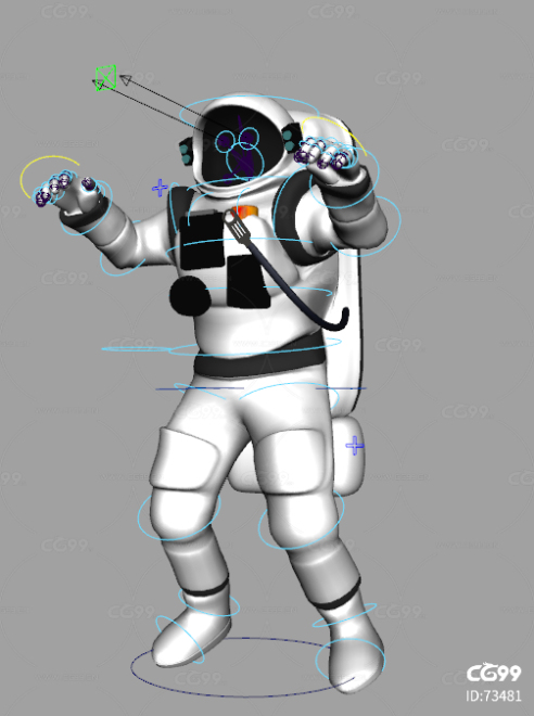 maya绑定宇航员 飞行员 太空装 飞行服饰模型
