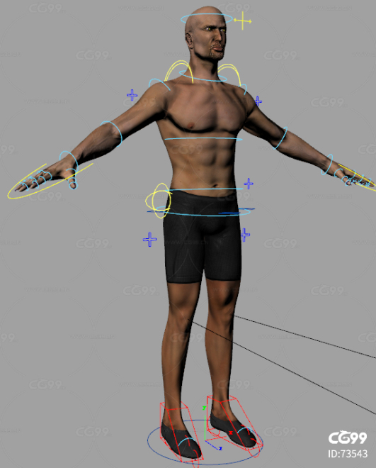 maya绑定次时代男人模型 带2K颜色法线 高光贴图