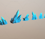 手绘 游戏模型 冰锥 冰刺 地刺 蓝色水晶