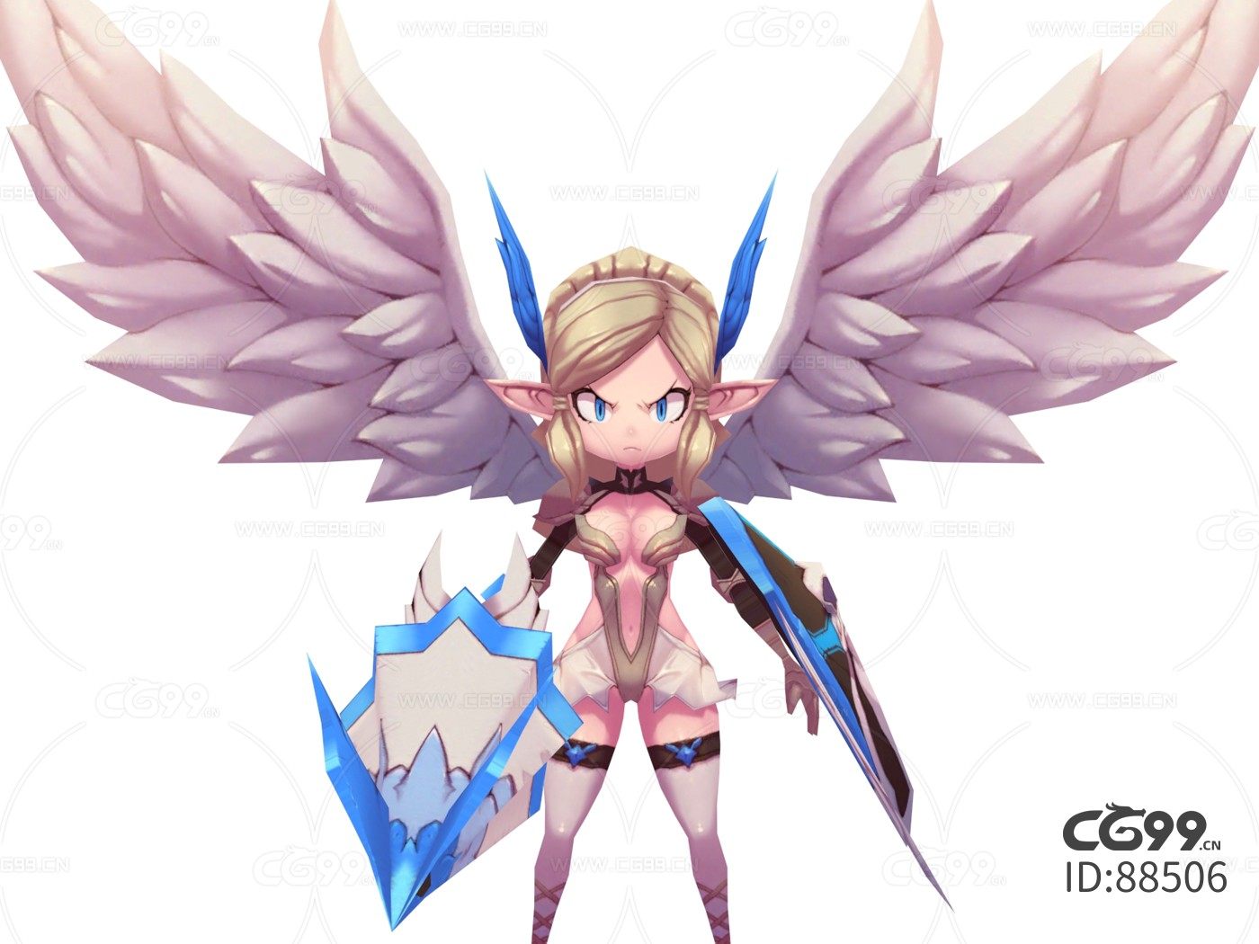 q版系列游戏角色模型 天使女战士