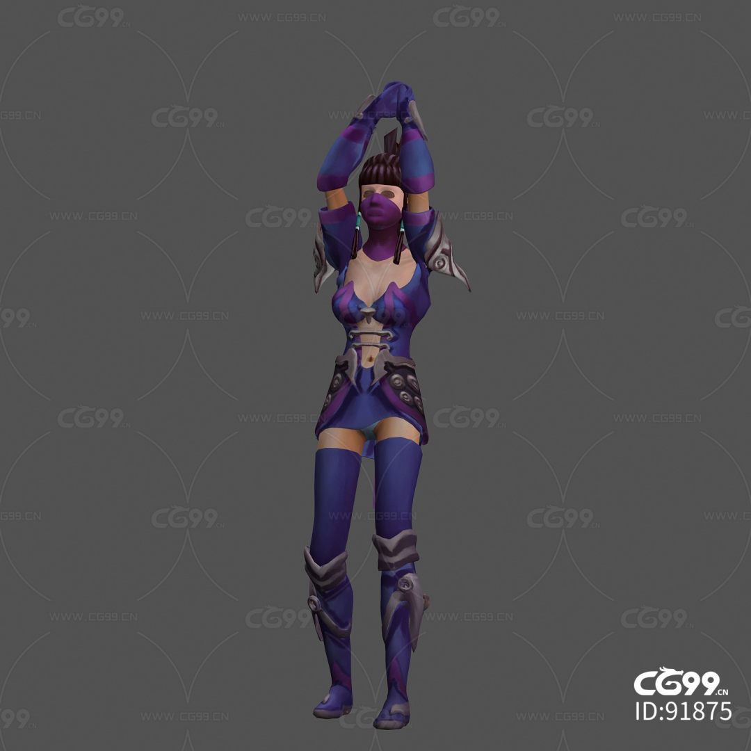 国产游戏角色模型 女刺客50级套装(锻造)
