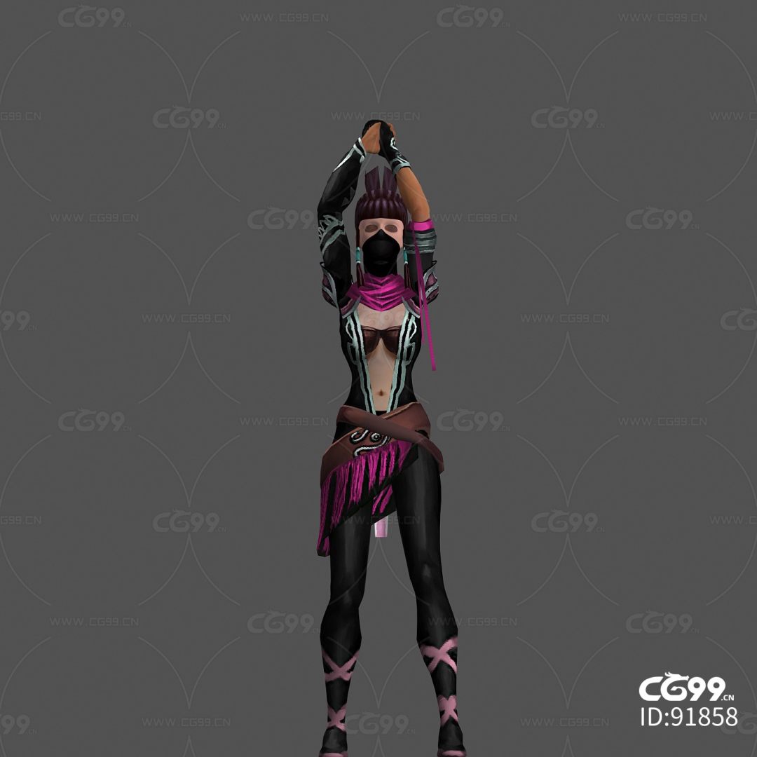 国产游戏角色模型 女刺客40级套装(掉落)