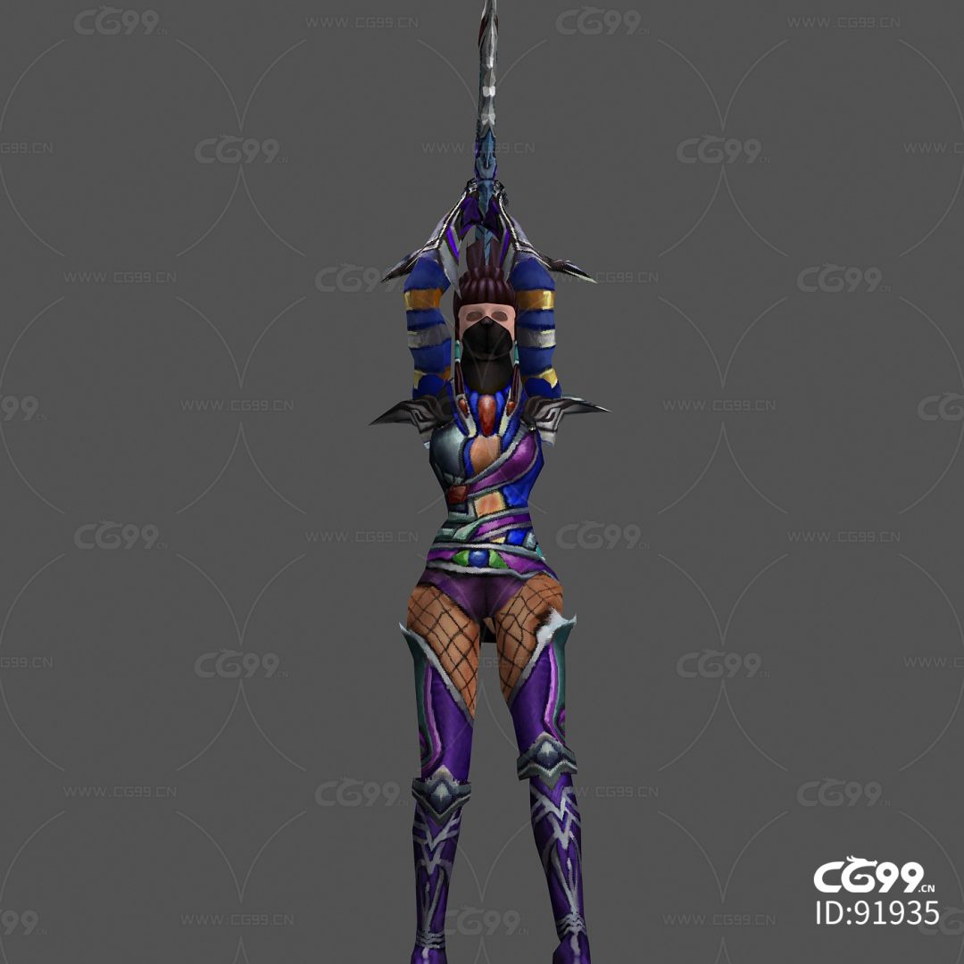 国产游戏角色模型 女刺客80级套装(锻造)