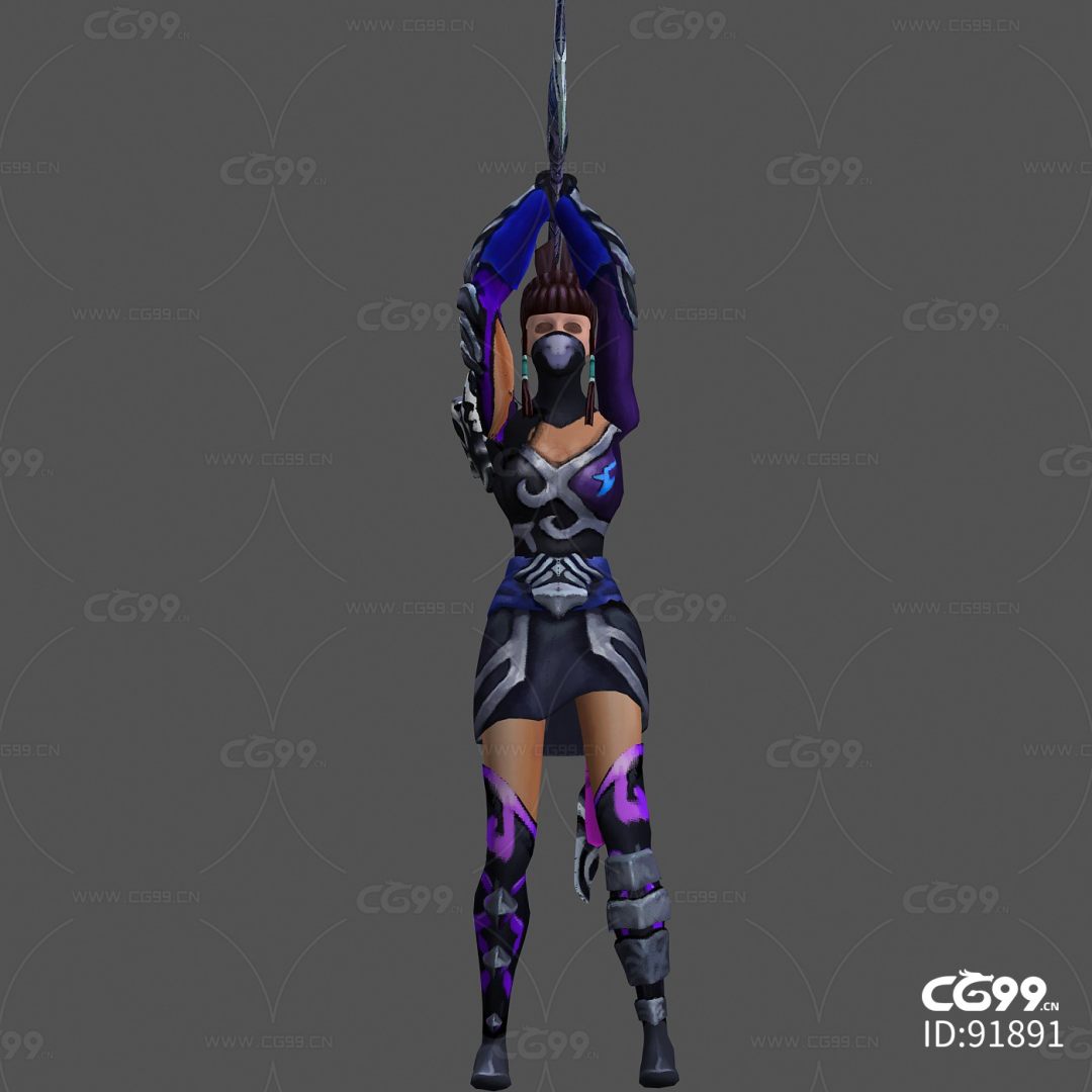 国产游戏角色模型 女刺客60级套装(锻造)