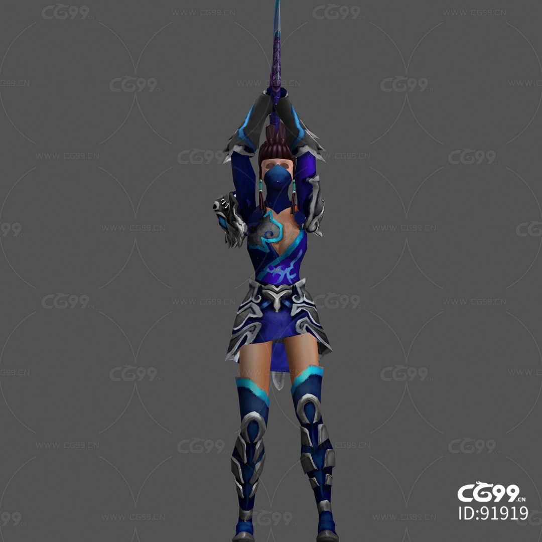 国产游戏角色模型 女刺客70级套装(锻造)