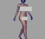 带骨骼动作 标准女人体建模模型女裸模路人带adv绑定