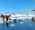 雪景 雪山 冰川 企鹅 圣诞老人 圣诞礼物 南极