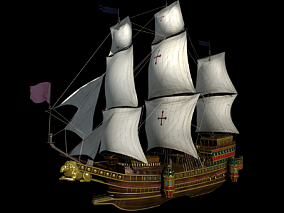古代船海盗船3d模型