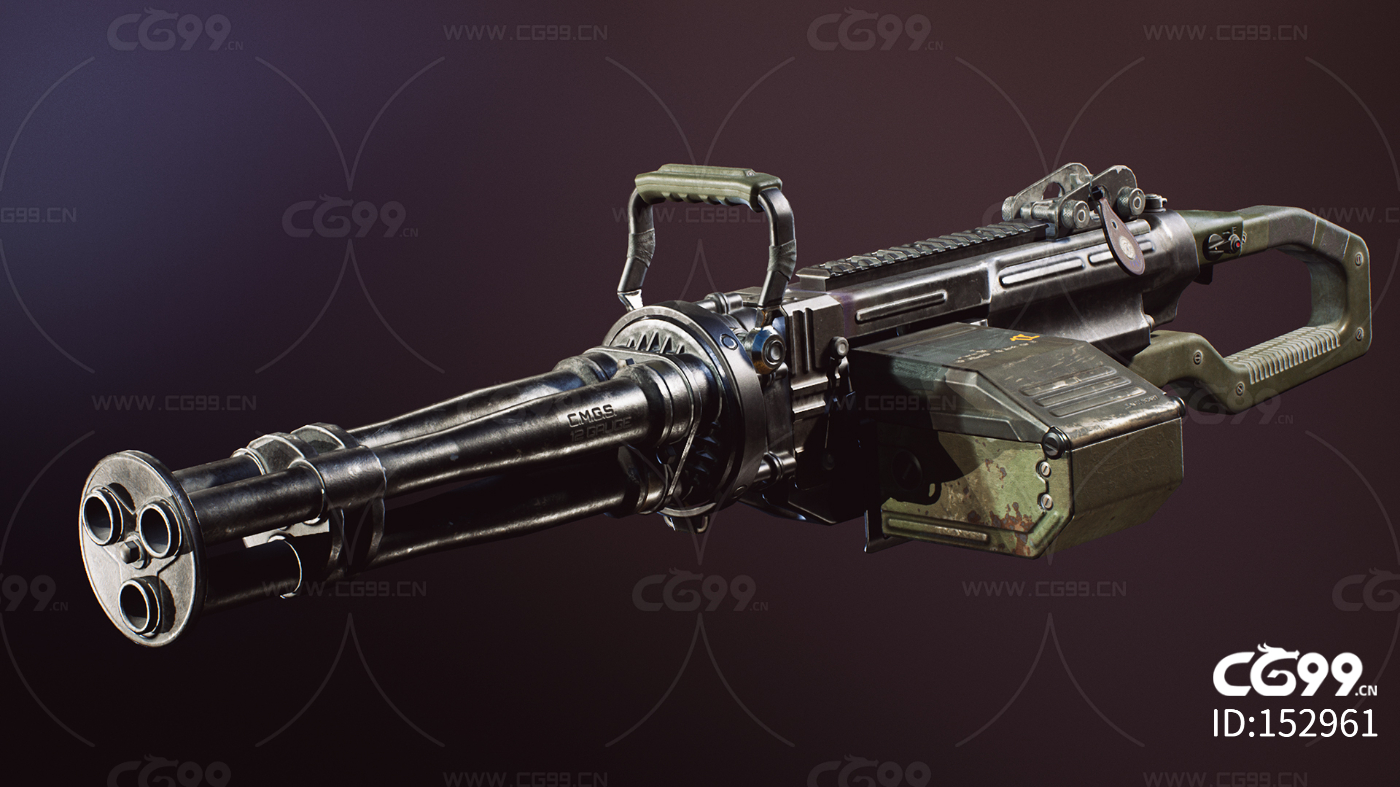 ue4 超酷武器组合 加特林 双管猎 枪械组合 虚幻4-cg模型免费下载-CG99