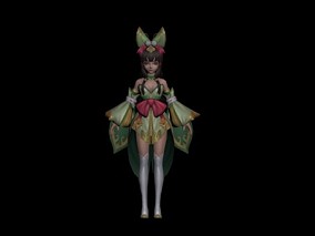 武侠风游戏角色人物-小萝莉 小师妹 3d模型
