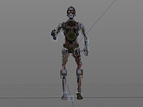 max游戏角色 人物模型 骨骼绑定 TPM-96型机器人 3d模型