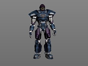 max游戏角色 人物模型 骨骼绑定 蓝色高达 3d模型