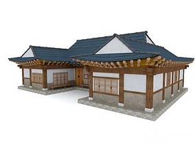 韩国古典房子 3d模型