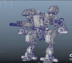 PBR 高品质 战争机器 蓝色 科幻 装甲 未来 写实