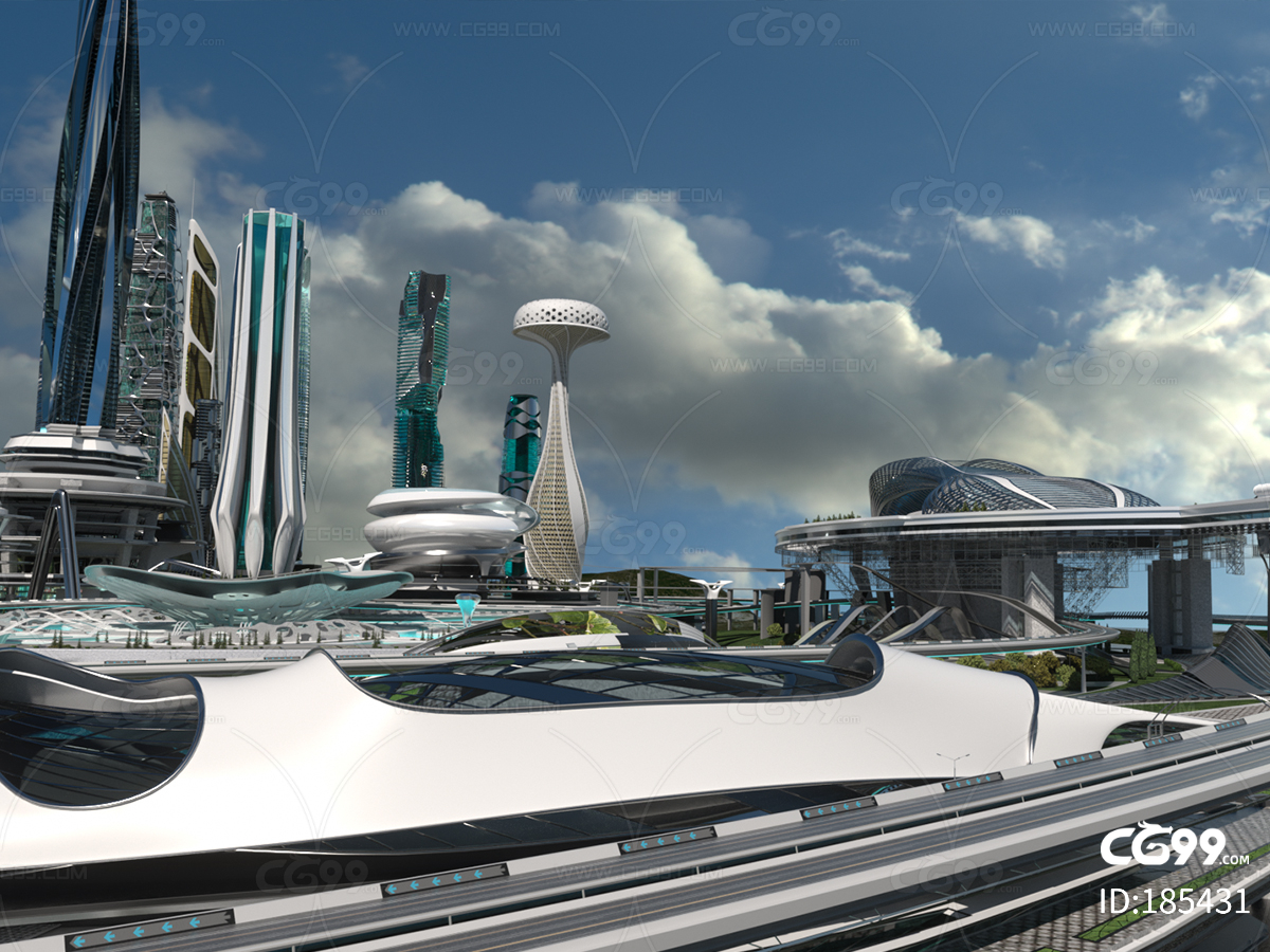 UE4 未来科技城 钢铁城市 科幻大都市 超级火星城市 虚幻4-cg模型免费下载-CG99