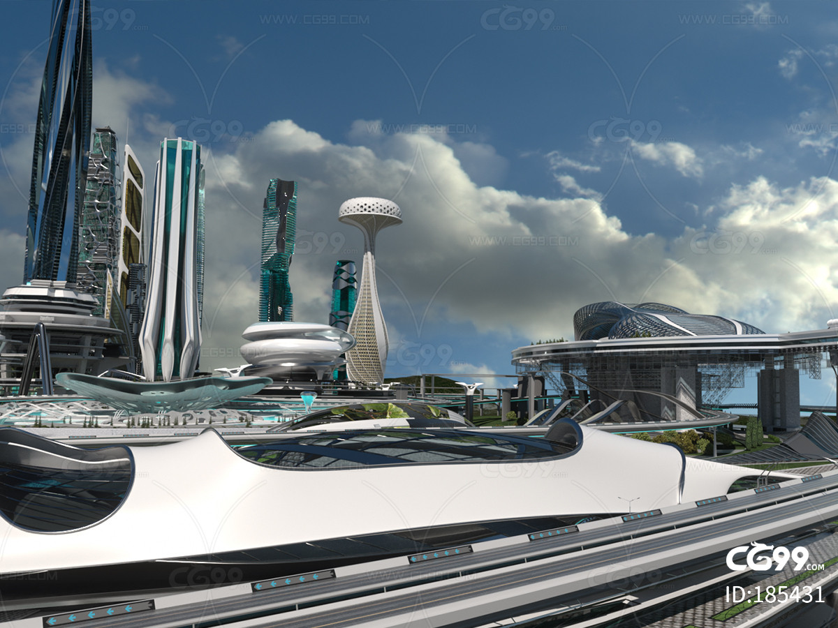 未来城市 科幻城市 未来建筑 科幻建筑 科技城市 未来之城 数字城市-c