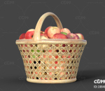 竹篮 一篮苹果 水果