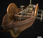 木船 古代河道清理船 多种文件格式